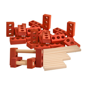 kb 블럭교구 빨간벽돌블럭2종80pcs벽돌블럭커넥터12p 건축쌓기놀이(1816set)